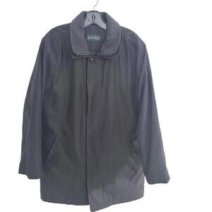 Lauren Ralph Lauren Black Edgar Classic Fit Trench Coat Removable Lining - 40R